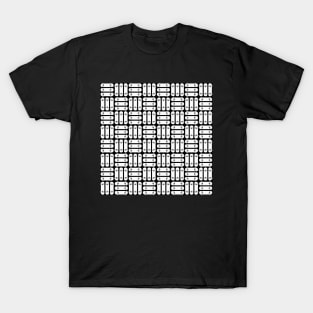 Skateboard Rows Pattern Black and White T-Shirt